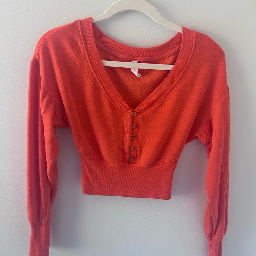 Daily Practice Anthropologie orange crop long sleeve size xxs